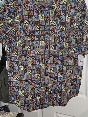 Billabong Multicolor Checkerboard Geo & Symbol Button-Down Shirt